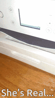 a picture of a tv with the words she 's real