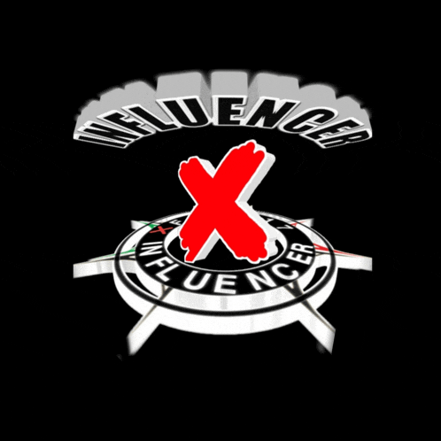 a logo that says influencer with a red x in the middle