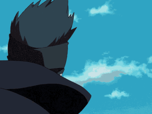 a drawing of a person looking up at the sky