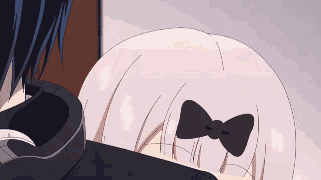 a drawing of a girl with a bow tie