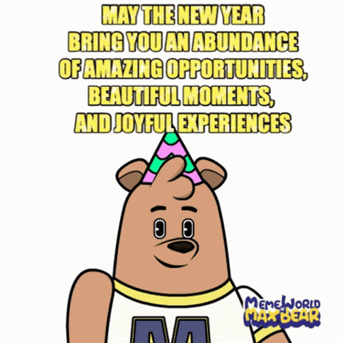 Happy New Year Max Bear GIF
