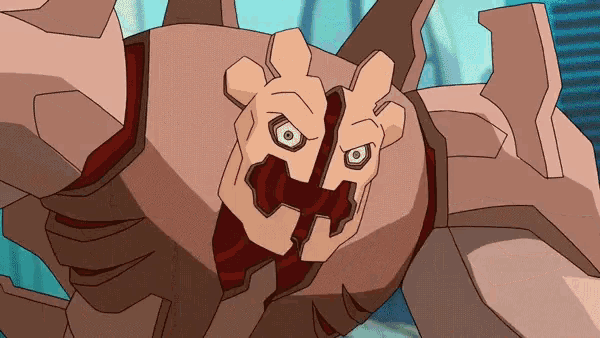 a close up of a cartoon character with a face that looks like a dog