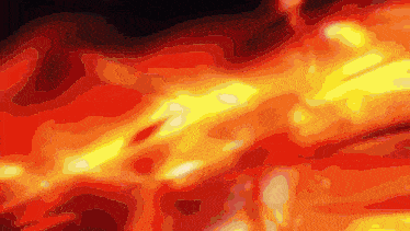 a painting of a red and yellow background with a black background