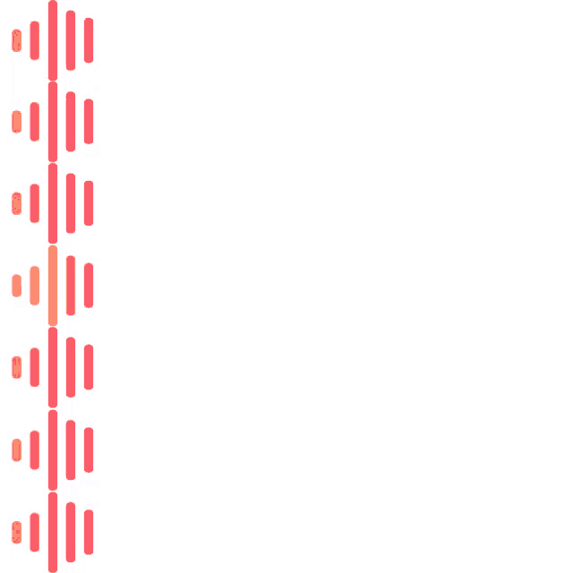 a white background with a row of pink and orange lines on it