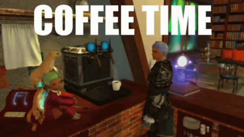 Coffee Time Ffxiv GIF - Coffee Time Ffxiv Team Rocket Ii GIFs