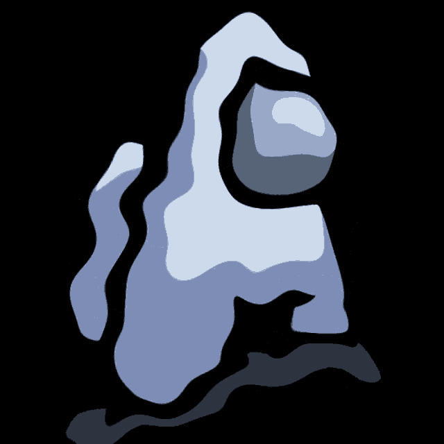 a cartoon drawing of a ghost with a black background