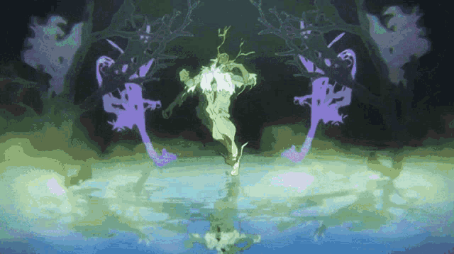 a painting of a silhouette of a person in a dark room