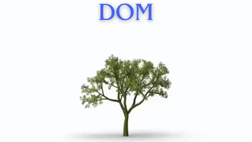 a tree with the word dom written on it
