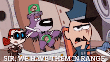 a cartoon scene with the words sir we have them in range at the bottom