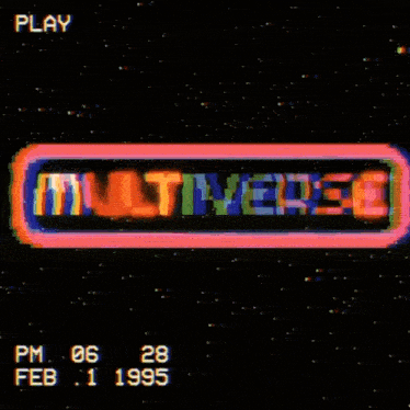 the word multiverse is displayed on a screen