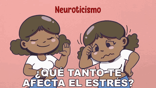 a cartoon of a girl with the words " neuroticismo " on top