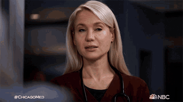 a woman with a stethoscope around her neck is featured in a nbc advertisement