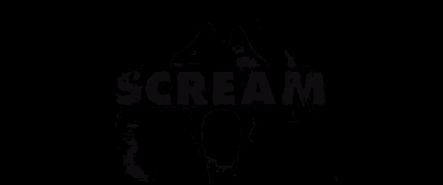 a blue background with the word scream in white