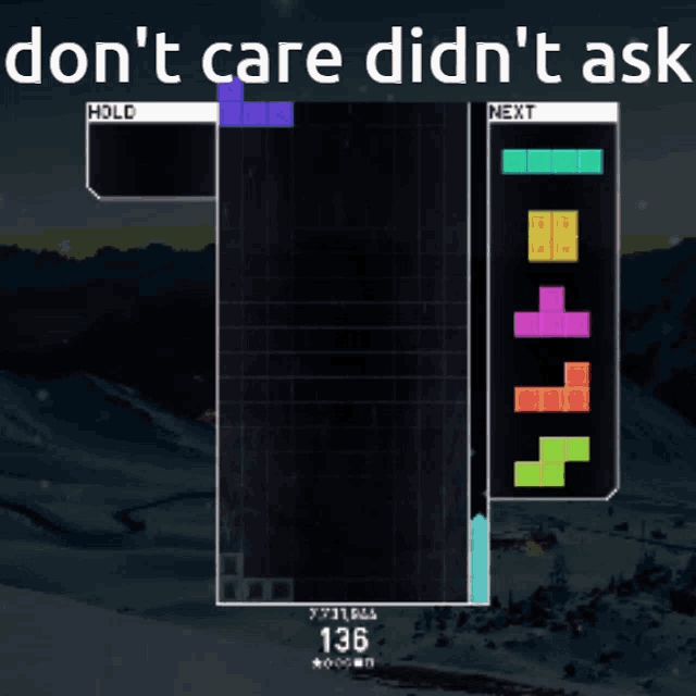 a screenshot of a video game with the words " do n't care did n't ask " above it