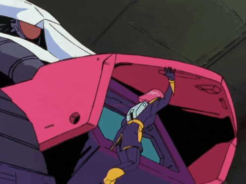 a cartoon drawing of a person reaching out to a pink object