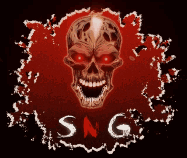 a picture of a skull and the word sng