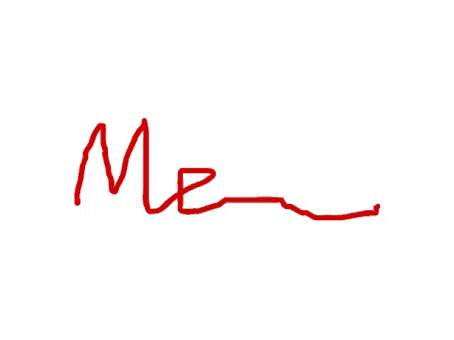 a red line drawn on a white background says me