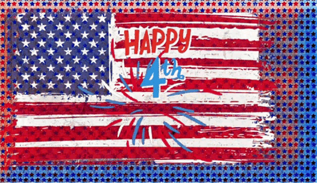 a happy 4th of july greeting card with an american flag