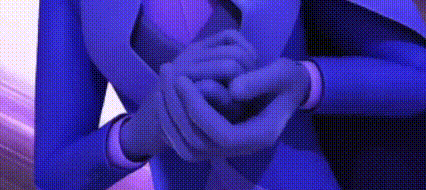 a cartoon character is making a heart shape with his hands .