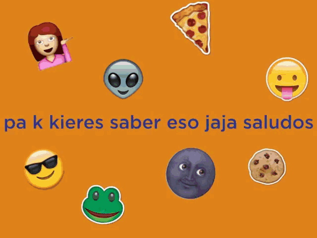 a purple background with a bunch of smiley faces and the words pa k kieres saber eso jaja saludos