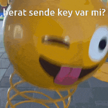 a smiley face on a spring with the words berat sende key var mi written on it