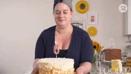 Blowing Candle Erin Mcdowell GIF - Blowing Candle Erin Mcdowell Food52 GIFs