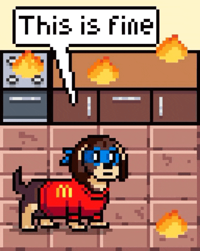 a pixel art illustration of a dachshund wearing a mcdonald 's sweater
