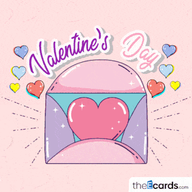 valentine 's day greeting card with a green heart in an envelope