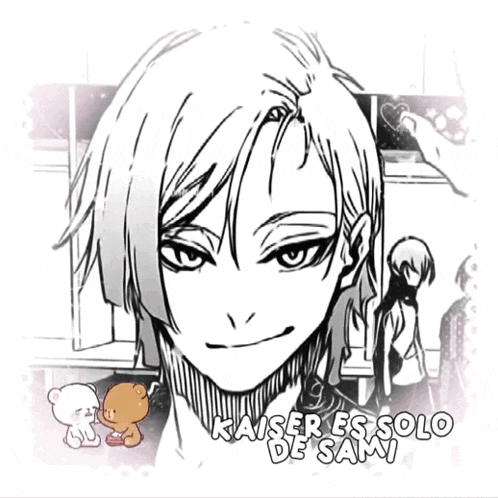 a black and white drawing of a woman with kaiser es solo de sam written on the bottom