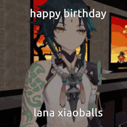 a happy birthday lana xiaoballs meme with a picture of lana