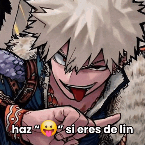 a cartoon character with a tongue sticking out and the words haz " si eres de lin "