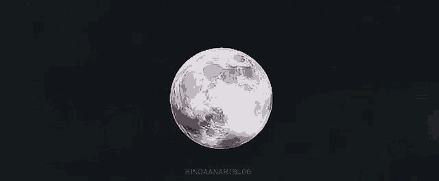 a picture of a full moon with the words kindaanartblog below it