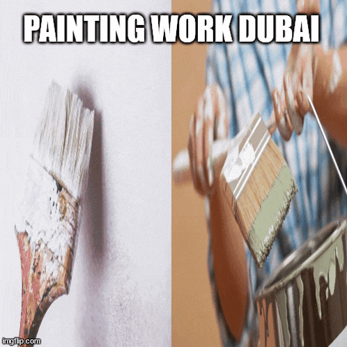 a picture of a painting brush next to a picture of a person painting a wall