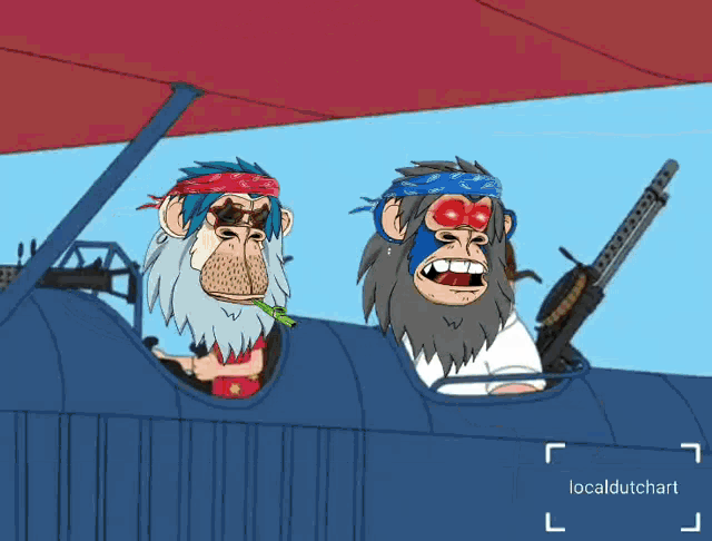 a cartoon monkey with a bandana on his head is holding a machine gun
