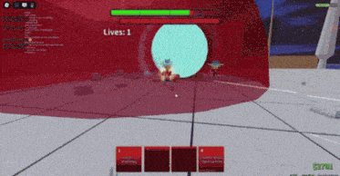 a screenshot of a video game with the words lives 1 at the top