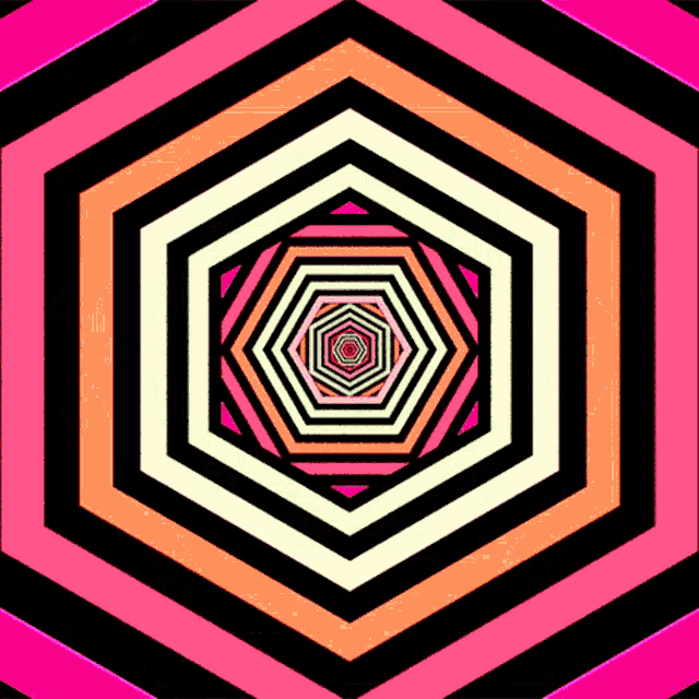 an optical illusion that looks like a hexagon with a circle in the center