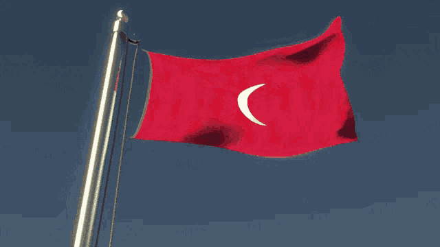 a red flag with a white arrow pointing to the right