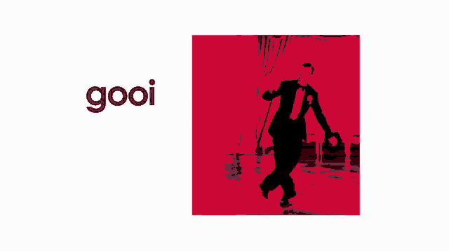 a picture of a man holding a cane with the words gooi de swung erin