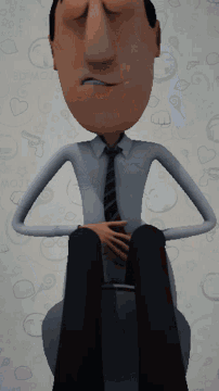 a cartoon of a man with his hands on his hips
