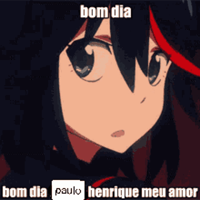 a picture of a girl with the words bom dia on it