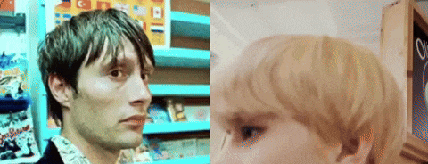 a close up of a man 's face and a close up of a girl 's face