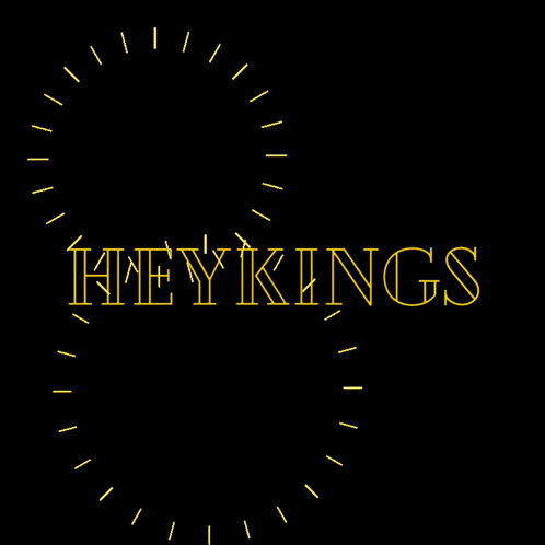 a logo for the heykings fans club with a gold crown on a black background