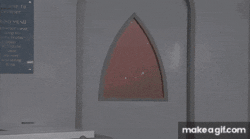 a man in a red costume is dancing in a diner