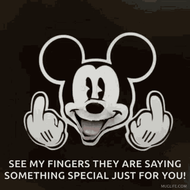 Mickey Mouse Middle Finger GIF - Mickey Mouse Middle Finger Dirty Finger GIFs