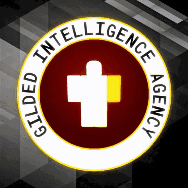 a logo for the gilded intelligence agency has a cross in the center