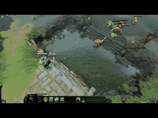 a screenshot of a video game with a few players and a banner that says ' dragons ' on it