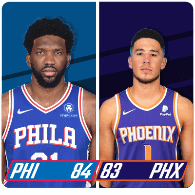 Philadelphia 76ers (84) Vs. Phoenix Suns (83) Third-fourth Period Break GIF - Nba Basketball Nba 2021 GIFs