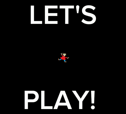 a poster that says let 's play with a drawing of a man