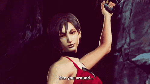a video game character is holding a gun and saying `` see you around '' .