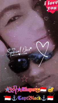 a picture of a man and a woman with the words " i love you " on the top